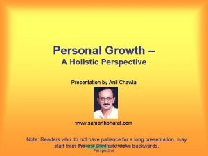 Personal growth presentation