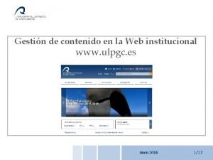 Web institucional Gestin de contenido Introduccin Gestin de