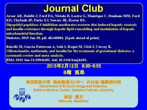 Journal Club Aroor AR Habibi J Ford DA