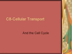 C 8 Cellular Transport And the Cell Cycle