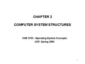 CHAPTER 2 COMPUTER SYSTEM STRUCTURES CGS 3763 Operating