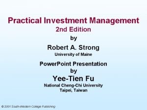 Practical investment management