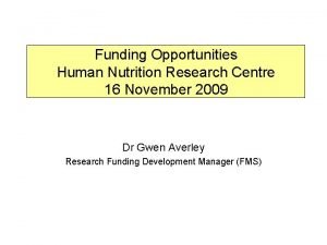 Nutrition research funding