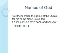 Praise names of god