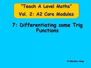 Teach A Level Maths Vol 2 A 2