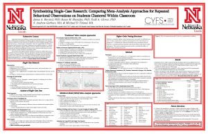 Synthesizing SingleCase Research Comparing MetaAnalysis Approaches for Repeated