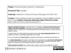 Project Ghana Emergency Medicine Collaborative Document Title Hepatitis