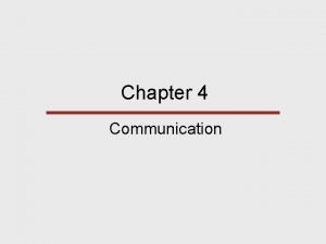Chapter 4 Communication Chapter Outline InnerCity Ebonics The
