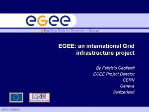 Enabling Grids for Escience in Europe EGEE an