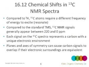 Carbon nmr shifts