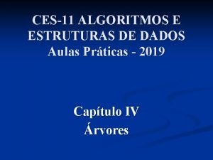 CES11 ALGORITMOS E ESTRUTURAS DE DADOS Aulas Prticas