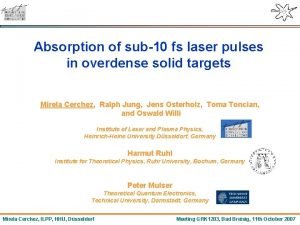 Absorption of sub10 fs laser pulses in overdense