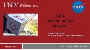 NASA MentorProtg Program Rama Venkat Dean Howard R
