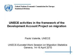 United Nations Economic Commission for Europe Statistical Division