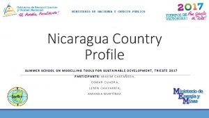 MINISTERIO DE HACIENDA Y CRDITO PBLICO Nicaragua Country