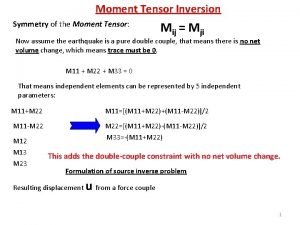 Moment Tensor Inversion Symmetry of the Moment Tensor