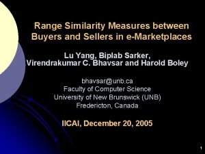 Range Similarity Measures between Buyers and Sellers in