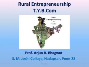 Rural Entrepreneurship T Y B Com Prof Arjun