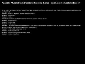 Anabolic Muscle Stack Decabolic Creatine amp Testo Extreme