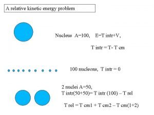 A A relative kinetic energy problem Nucleus A100