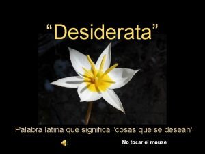 Desiderata significado Desiderata significado