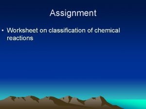 Classification of chemical reactions worksheet