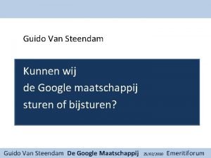Guido Van Steendam Kunnen wij de Google maatschappij