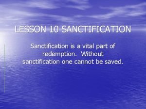 Signs of sanctification