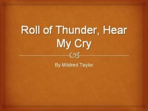 Roll of thunder chapter 1 summary