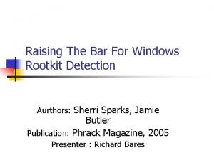 Windows rootkit detection