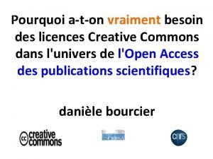 Pourquoi aton vraiment besoin des licences Creative Commons