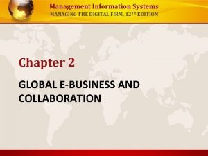 Management Information Systems MANAGING THE DIGITAL FIRM 12