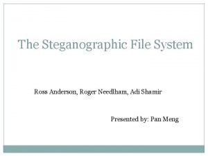 Steganographic file system