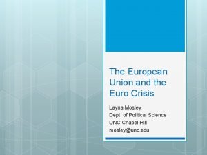 The European Union and the Euro Crisis Layna