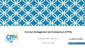 Contract Management and Comparison of PPAs EMP LUMS