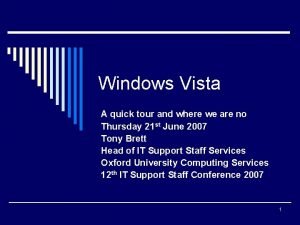 Windows vista tour