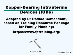 CopperBearing Intrauterine Devices IUDs Adapted by Dr Rodica