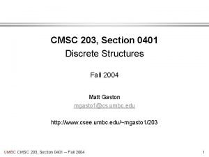 Cmsc 421 umbc