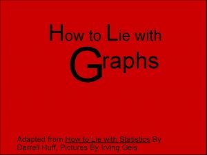 How to Lie with raphs G Adapted from