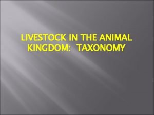 Livestock classification chart