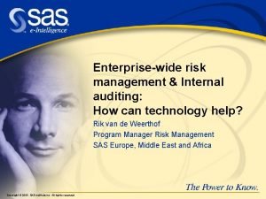 Enterprisewide risk management Internal auditing How can technology