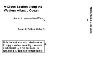 Antarctic Bottom Water Note the minimum in which