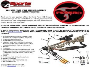 Sa sports fever crossbow package