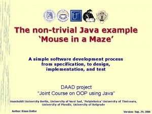 The nontrivial Java example Mouse in a Maze