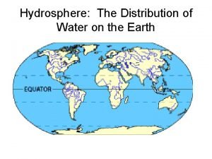 Distribution of hydrosphere