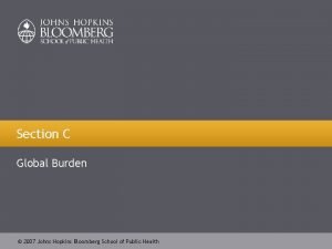 Section C Global Burden 2007 Johns Hopkins Bloomberg