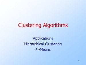 Hierarchical clustering applications Hierarchical clustering applications