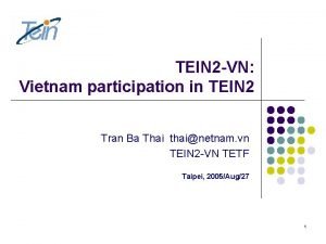 TEIN 2 VN Vietnam participation in TEIN 2