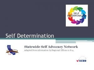 Self Determination Statewide Self Advocacy Network Adapted from