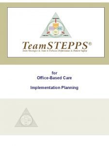 for OfficeBased Care Implementation Planning Implementation Planning INTRODUCTION